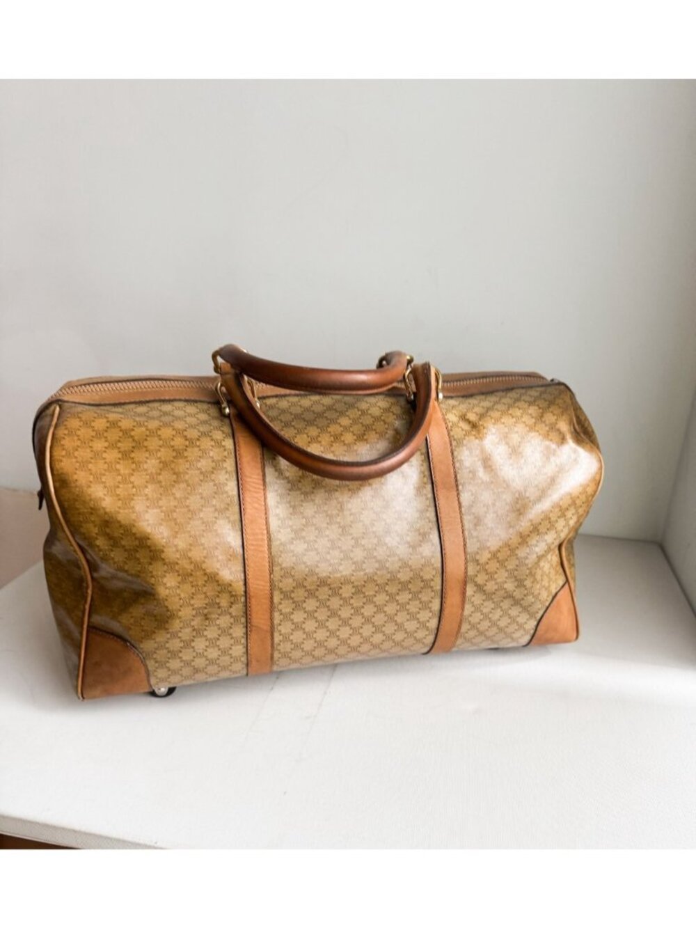 Vintage Celine Coated Canvas Duffle Travel Bag - Picture 5 of 13